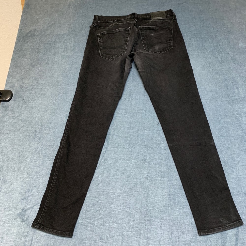 Hollister Skinny Jeans Mens 30x32 Black Denim Advanced Stretch Dark Wash Casual